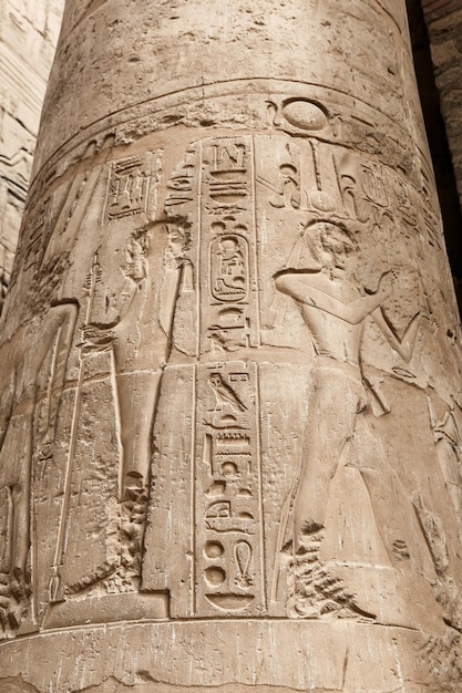 Hiéroglyphes égyptiens dans le temple de Louxor Louxor Egypte