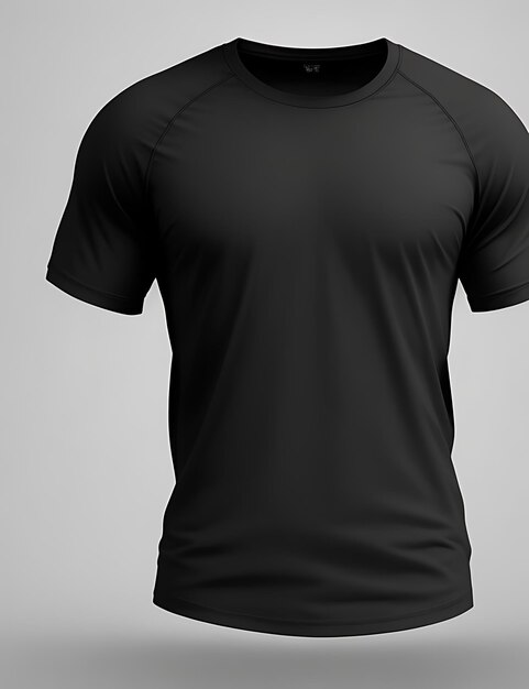 HighQuality Black Blank 3D TShirt Front View Mockup pour la conception de vêtements et la présentation de la marque