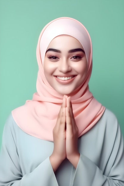 Hijab femme en pose de prière