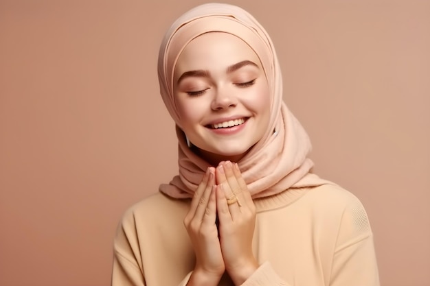 Hijab femme en pose de prière