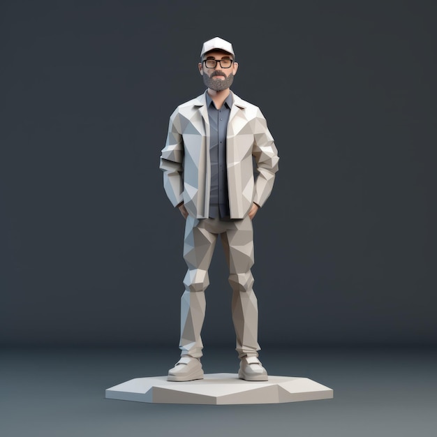 Photo hiphop style 3d portrait d'un homme sur la plate-forme