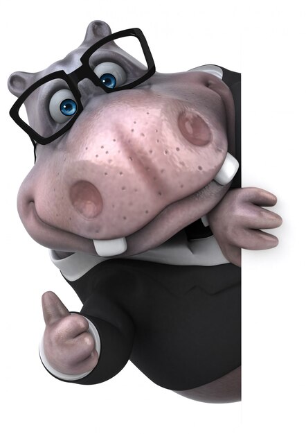 Photo hippo amusant - illustration 3d