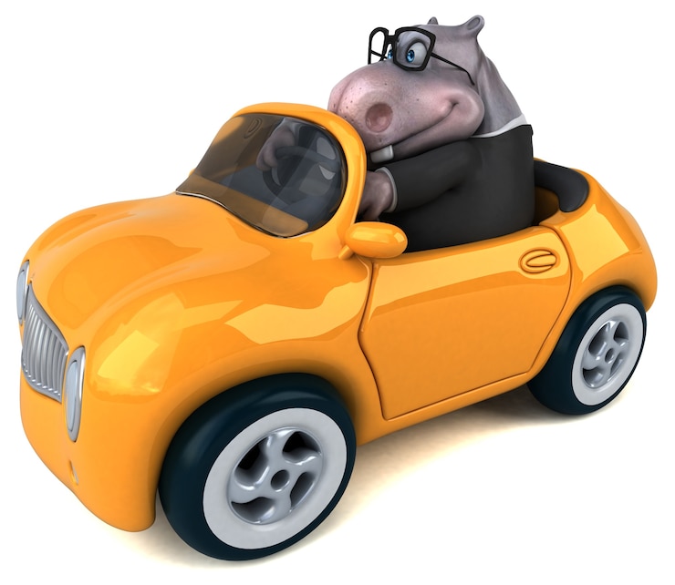 Photo hippo amusant - illustration 3d