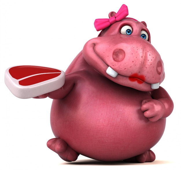 Hippo rose - Illustration 3D