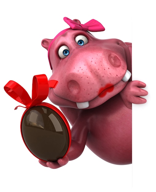 Hippo rose - Illustration 3D