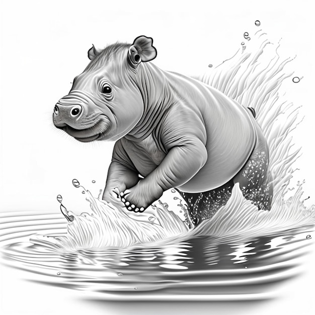 Hippopotame Coloriage pour adultes Coloriage pour enfants