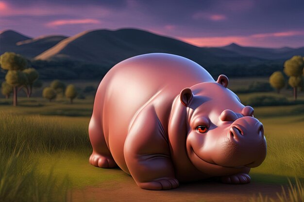 L'hippopotame est un animal gros et mignon.