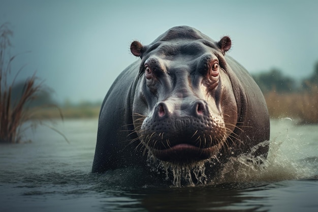 Hippopotame à l&#39;état sauvage