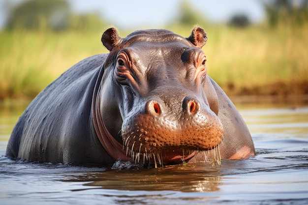 Hippopotame à l&#39;état sauvage