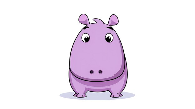 un hippopotame mignon à l'arrière-plan en pastel