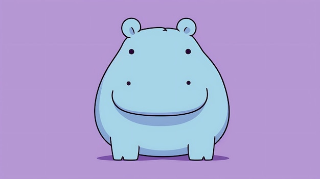 un hippopotame mignon à l'arrière-plan en pastel