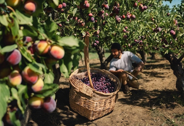 Photo une histoire de récolte de prunes