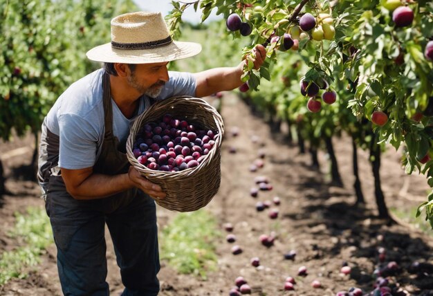 Photo une histoire de récolte de prunes