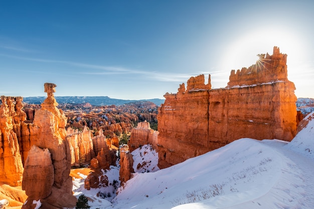 L'hiver dans le parc national de Bryce Canyon, Utah, USA