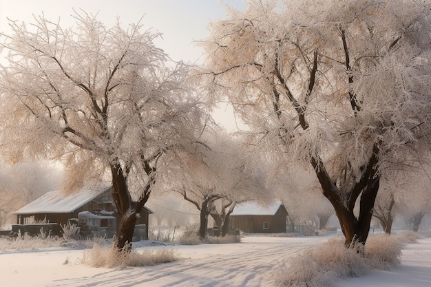 L'hiver est un simple village des Alpes en hiver Filtre rétro ajouté