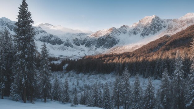 Photo hiver paysage forestier