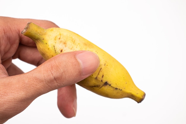 holding banane isolé sur fond blanc