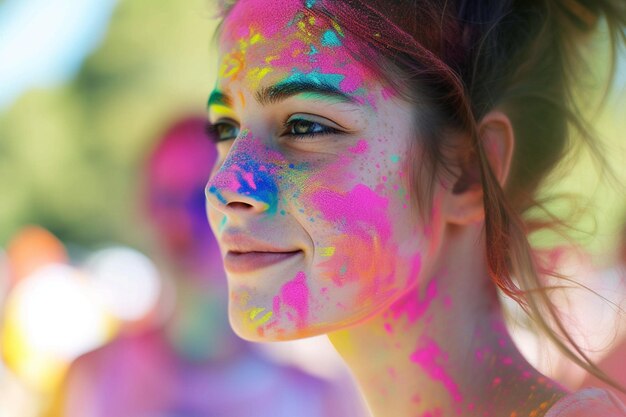 Holi Festival avec de la peinture fluorescente