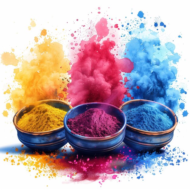 Le Holi gulal aux couleurs vives