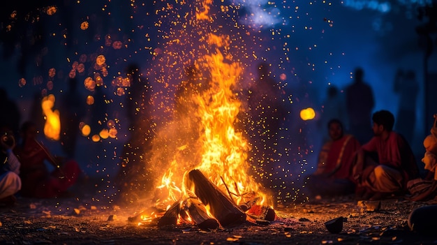 Holika Dahan Célébration indienne du style de vie et du triomphe