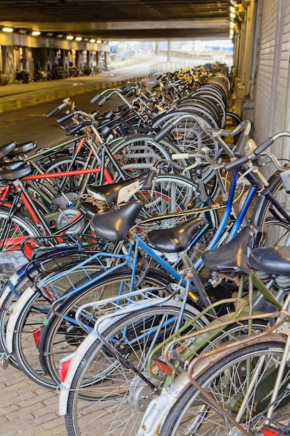 Hollande, Amsterdam; 9 octobre 2011, parking vélos près de la Gare Centrale - EDITORIAL