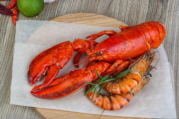 Homard et crevettes