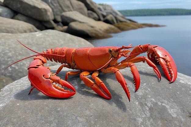 Le homard de Nouvelle-Écosse sur un rocher