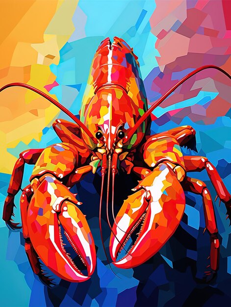 Photo un homard avec un visage rouge et des pattes orange