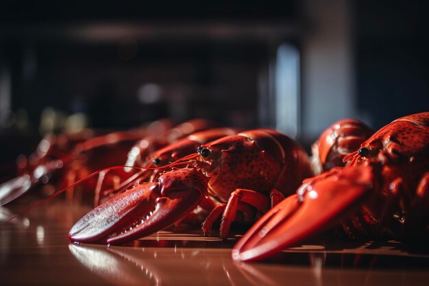 Homards rouges bouillis