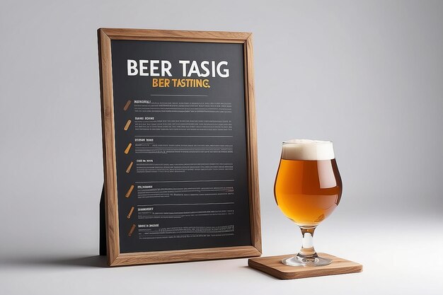 Homebrewing Beer Tasting Notes Signage Mockup avec un espace blanc vide pour placer votre conception