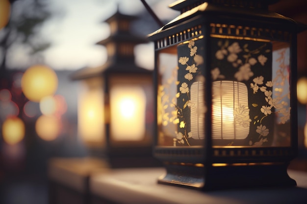 Hommage aux ancêtres Célébration du festival Obon au Japon avec des lanternes et de la danse