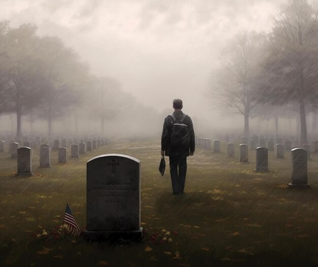 Photo un hommage émouvant à ceux qui sont décédés.