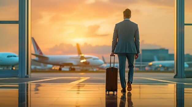 Un homme d'affaires à l'aéroport