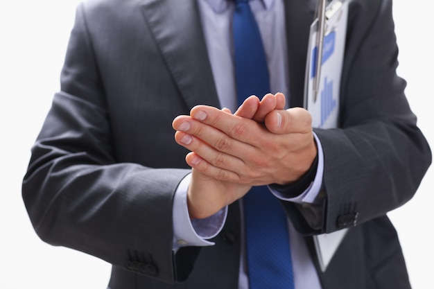 L'homme d'affaires applaudit lors d'un séminaire