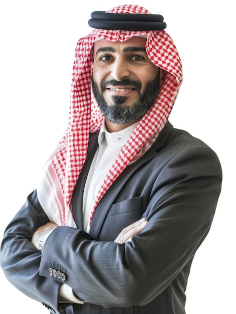 Un homme d'affaires arabe avec des émotions transparentes