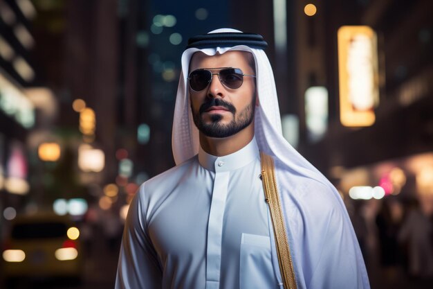 Photo un homme d'affaires arabe souriant génère ai