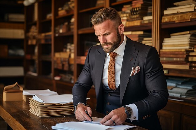 Homme d'affaires de bureau moderne travaillant sur un ordinateur Portrait d'un ingénieur logiciel informatique latin à succès travaillant sur un ordinateur portable à son bureau Lieu de travail diversifié avec des professionnels Vue de face