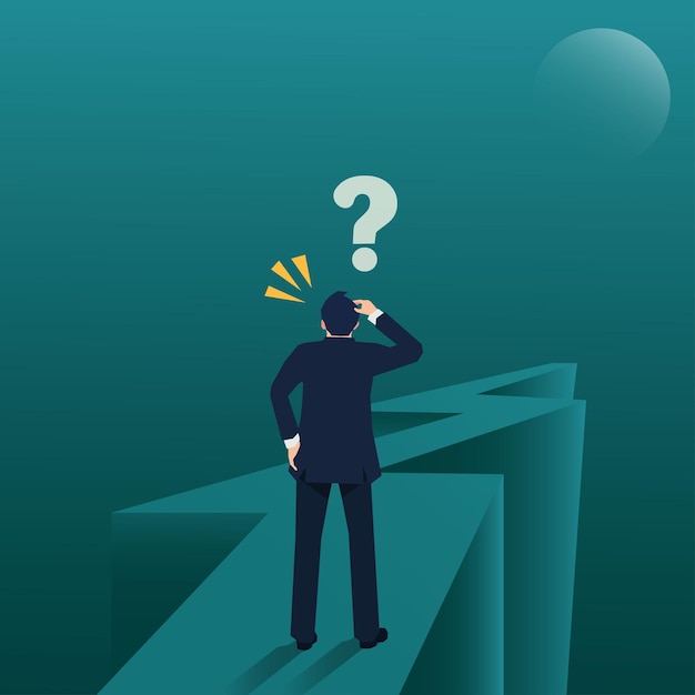 Homme d'affaires debout sur l'abîme Illustration vectorielle de concept d'impasse commerciale
