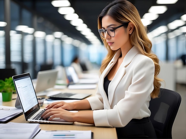 Un homme d'affaires dévoué analyse un rapport de marketing dans un bureau moderne