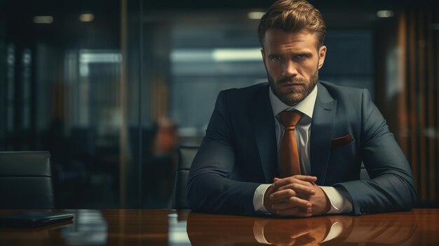 Photo un homme d'affaires du moyen-orient et fondateur d'une société de technologie dans son bureau moderne