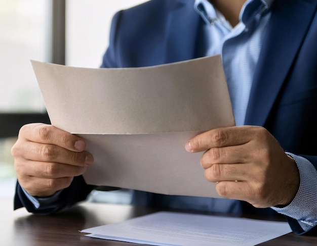 Un homme d'affaires examine des documents