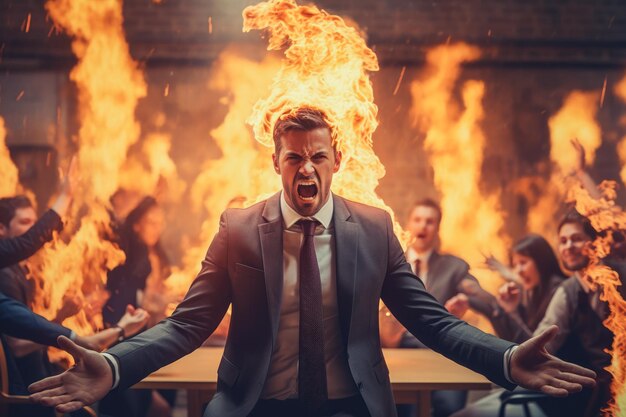 Un homme d'affaires avec de mauvaises émotions sans beauté.