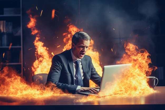 Un homme d'affaires avec de mauvaises émotions sans beauté.