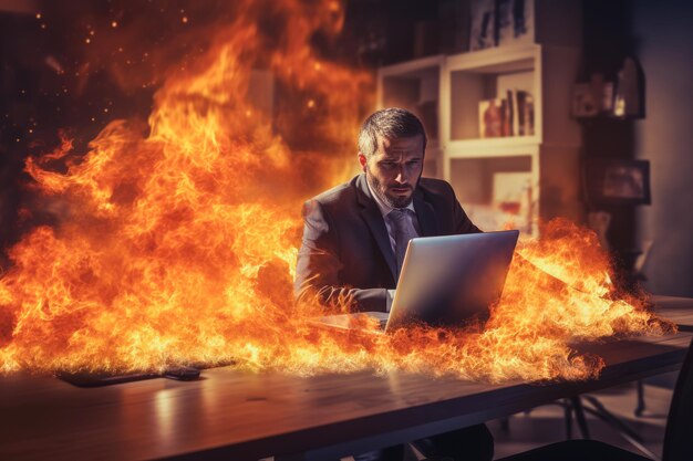 Photo un homme d'affaires avec de mauvaises émotions sans beauté.