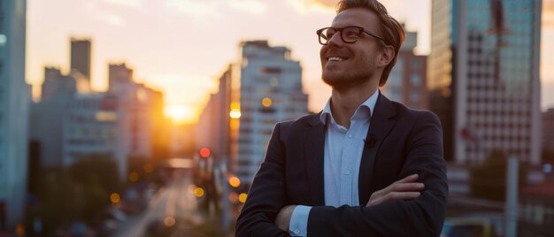 L'homme d'affaires moderne dans le paysage urbain