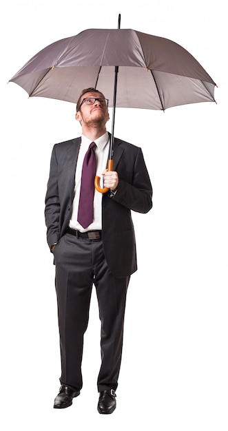 Homme d&#39;affaires avec parapluie