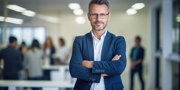 Homme d'affaires prospère dans une pose confiante