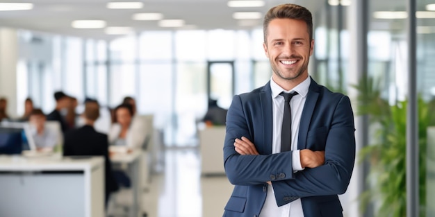 Homme d'affaires prospère dans une pose confiante