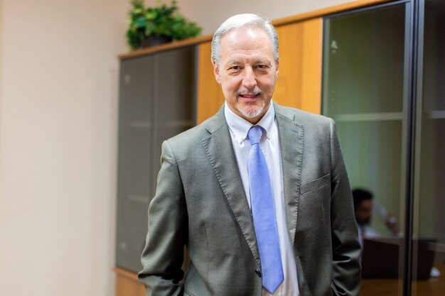 Homme d&#39;affaires senior dans son bureau