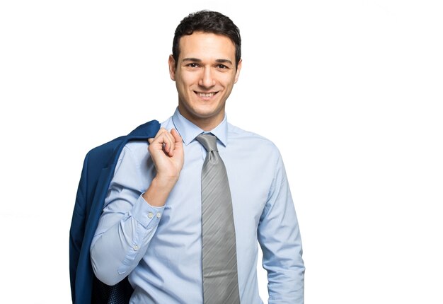 Homme d&#39;affaires souriant dans son bureau